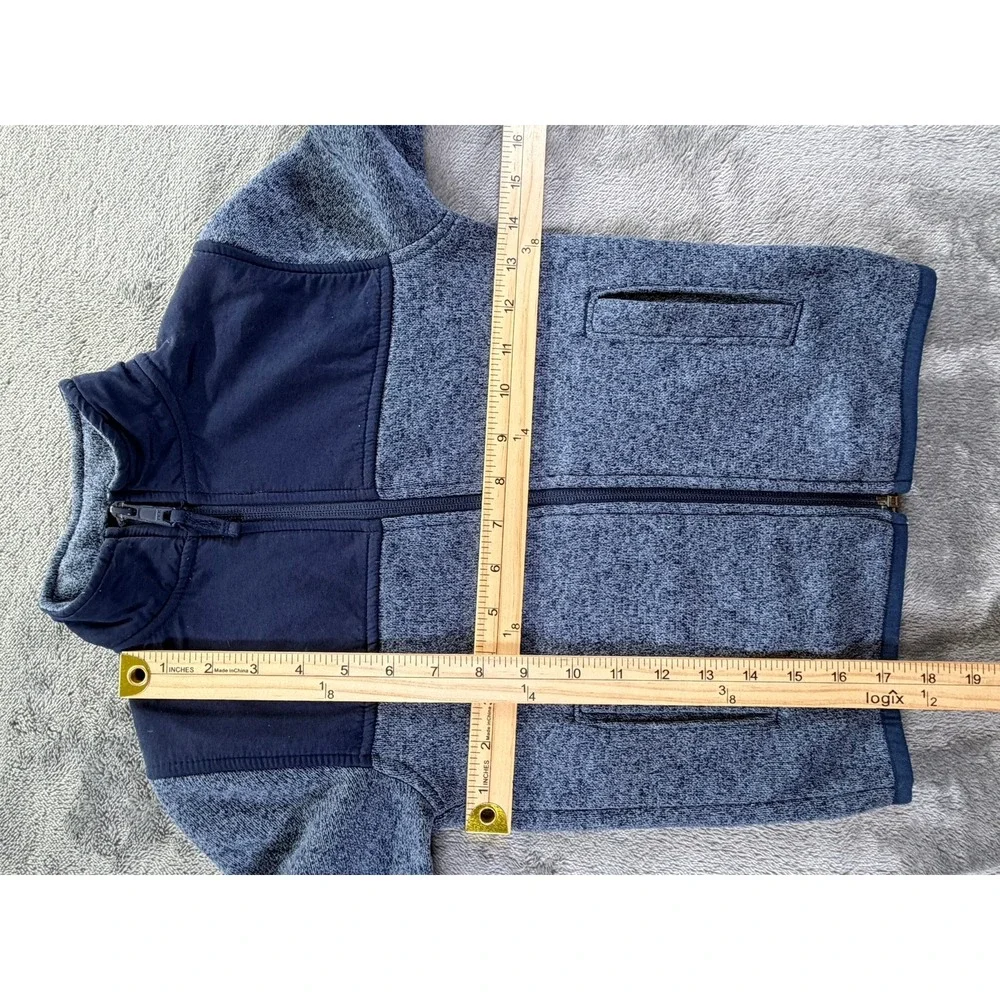 The Childrens Place Boys Small 5/6 Navy Blue Full Zip Sweater Fleece Jacket